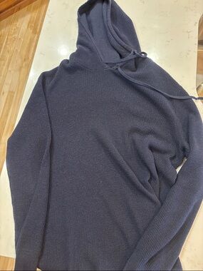 7 Diamonds Men's Navy Blue Waffle Knit Hooded Sweater